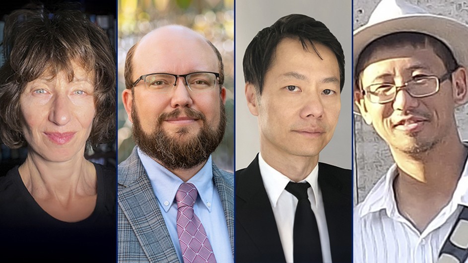 Photo of Columbia professors Nina Berman, Kellen Funk, Harrison Hong, and John Ma.