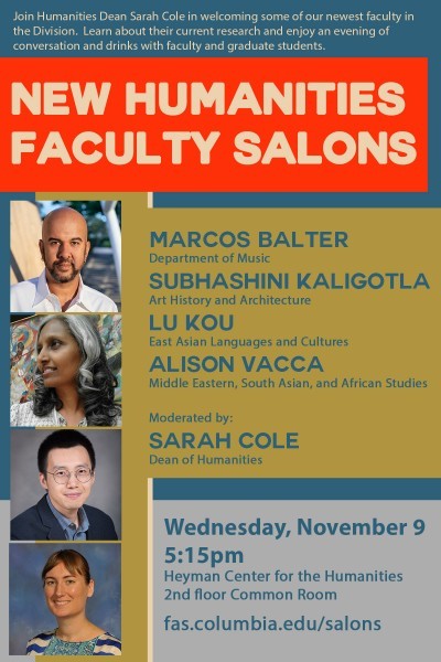 The New Humanities Faculty Salons