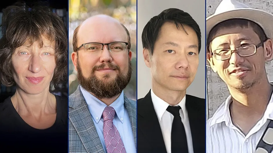 Photo of Columbia professors Nina Berman, Kellen Funk, Harrison Hong, and John Ma.