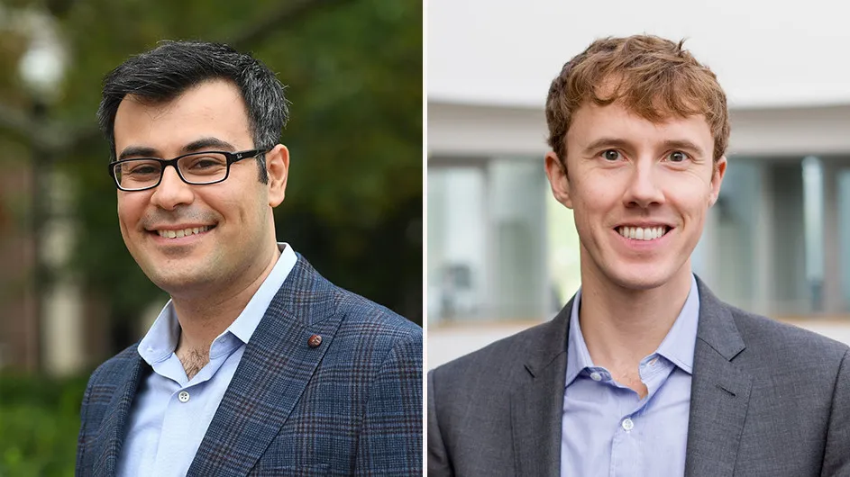 Photo of Hassan Afrouzi, left; James McIver, right.